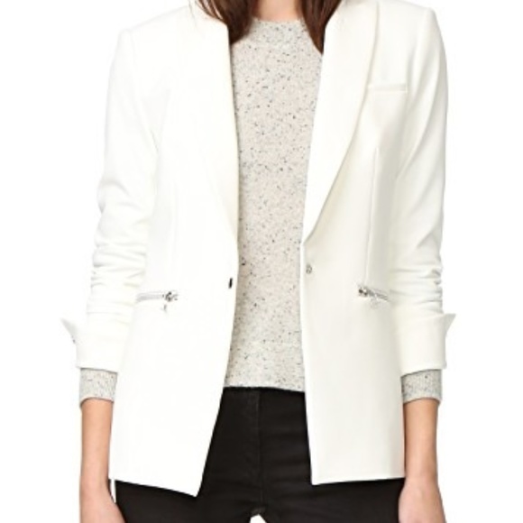 veronica beard white scuba jacket